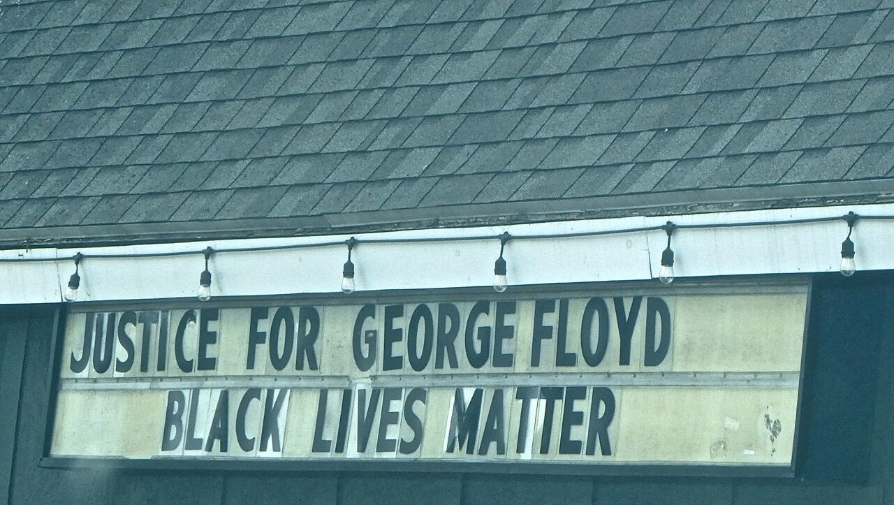 Marquee message in Silver Lake